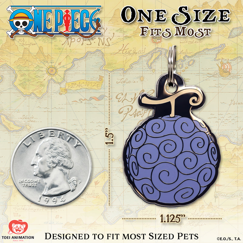 One Piece x Pawsonify - Gum Gum Devil Fruit Pet Tag - Size Reference