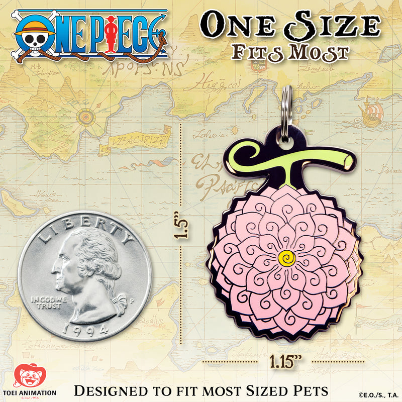 One Piece x Pawsonify - Flower Flower Devil Fruit Pet Tag - Size Reference