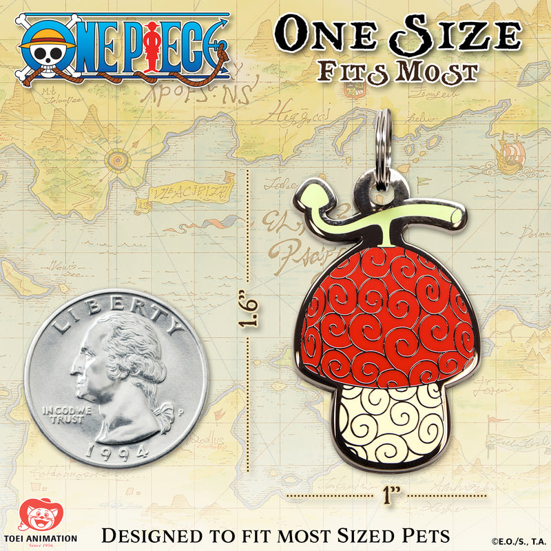 One Piece x Pawsonify - Human Human Devil Fruit Pet Tag - Size Reference