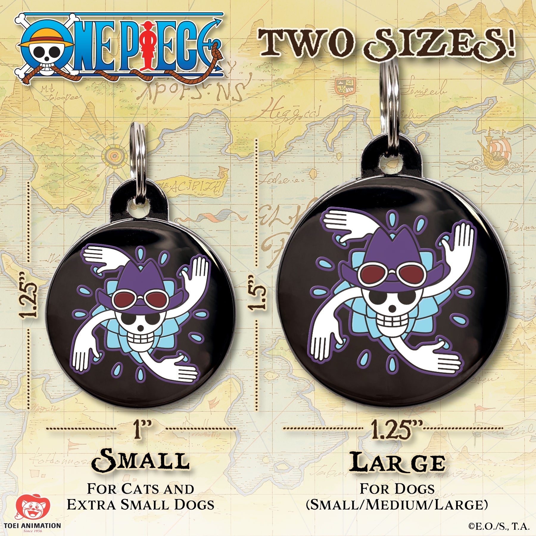 One Piece x Pawsonify - Nico Robin's Jolly Roger Pet ID Tag - Size Reference