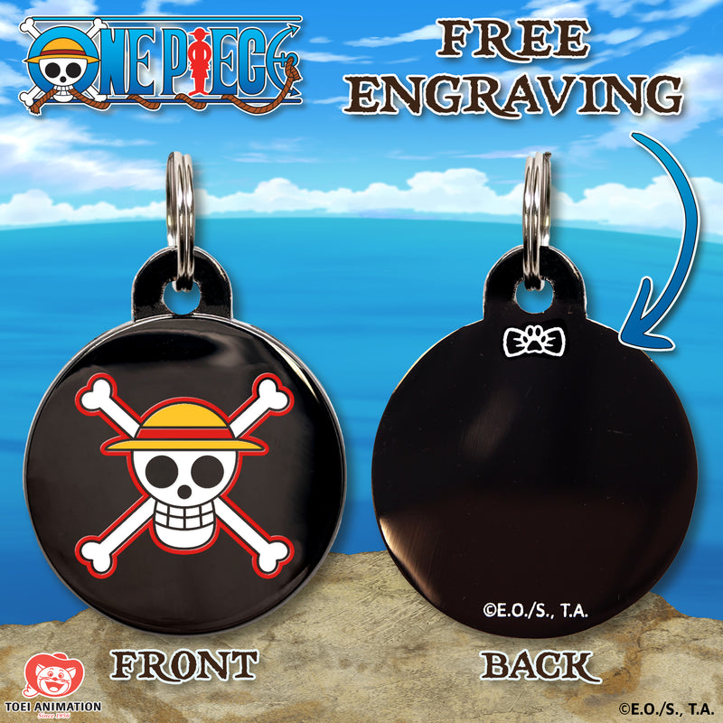 One Piece x Pawsonify - Luffy's Jolly Roger Pet ID Tag - Engraving Preview