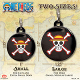 One Piece x Pawsonify - Luffy's Jolly Roger Pet ID Tag - Tag Sizes