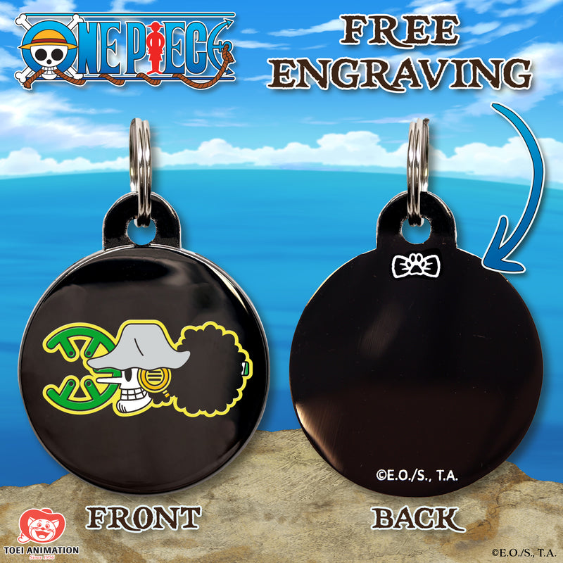 One Piece x Pawsonify - Usopp's Jolly Roger Pet ID Tag - Engraving Preview