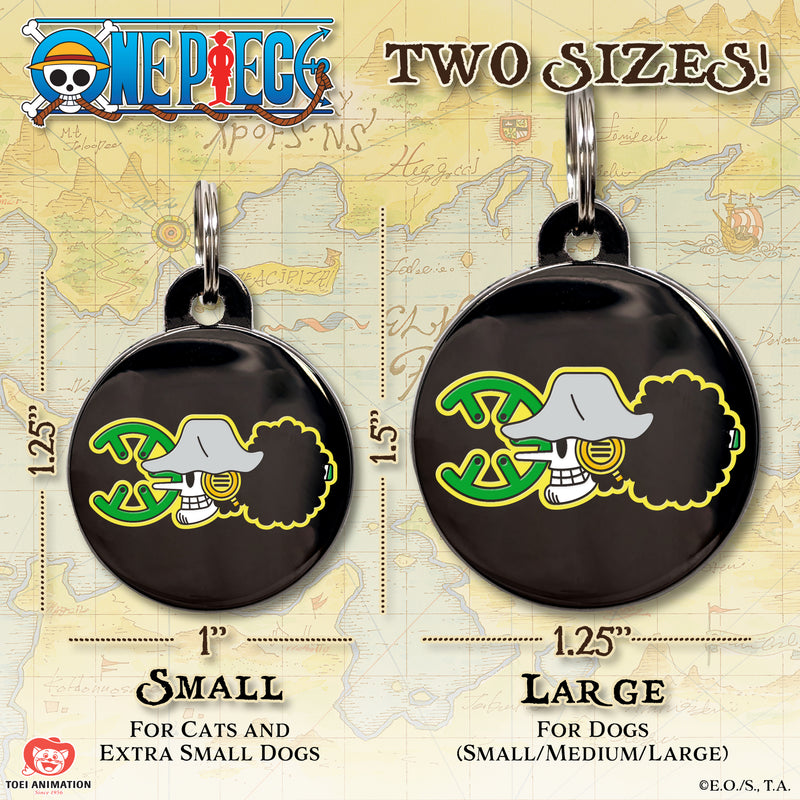 One Piece x Pawsonify - Usopp's Jolly Roger Pet ID Tag - Size Comparison