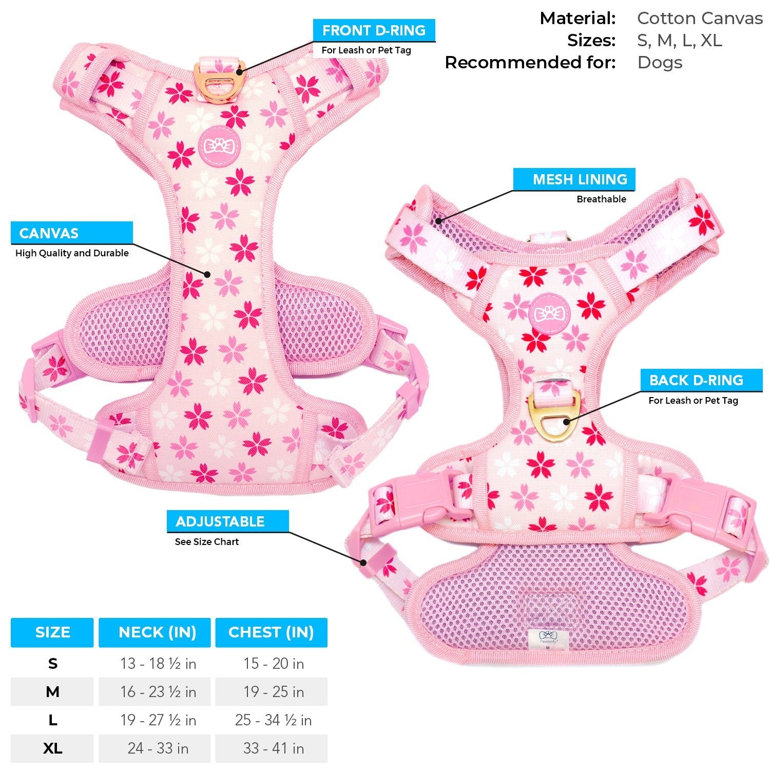 B-GRADE - Cherry Blossom Harness (ALL SALES FINAL) - Pawsonify