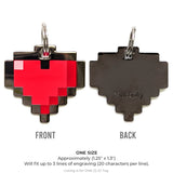 Pawsonify Original 8-Bit Pixel Heart Pet Tag in Purple and Red