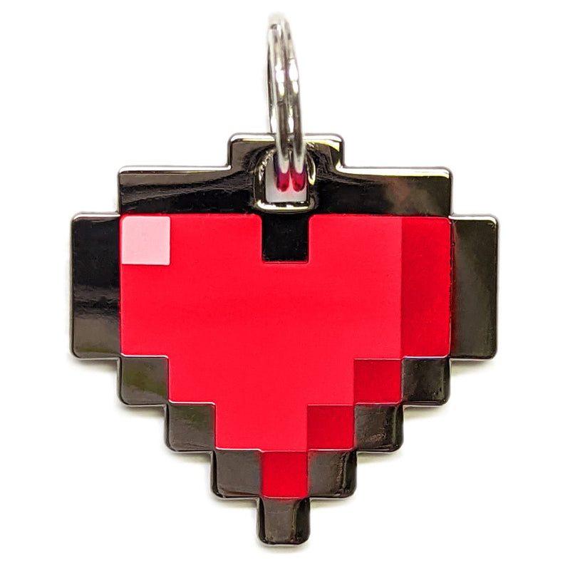 Pawsonify Original 8-Bit Pixel Heart Pet Tag in Red Color#Color_Red